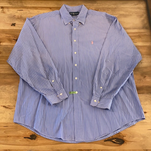 Ralph Lauren Classic Fit Blue Striped Button Down - Picture 2 of 4